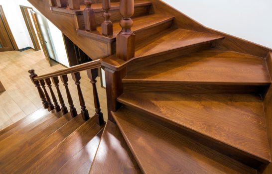 Close Up Details Of Brown Wooden Stairs — Quantum Buyers Agents Property In Bowen Hills, QLD